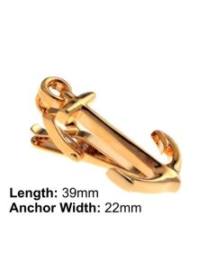 Gold plated anchor tie clip