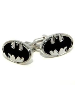 Black and silver Batman badge cufflinks
