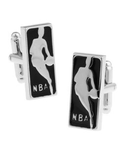 Platinum and black NBA Basketball cufflinks