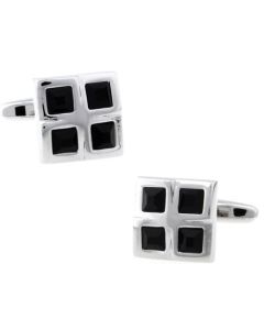 Square cufflinks with black squares