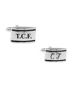 Personalised cufflinks with two black stripes