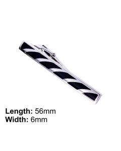 Tie clip with thick black stripes