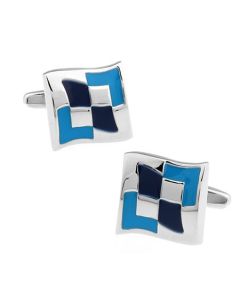 Blue cufflinks with unique design