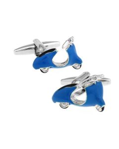 Blue moped cufflinks