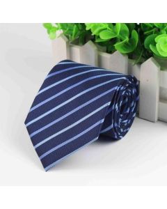 Striped blue men's tie