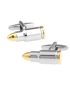 Rifle bullet cufflinks in Gold and Silver