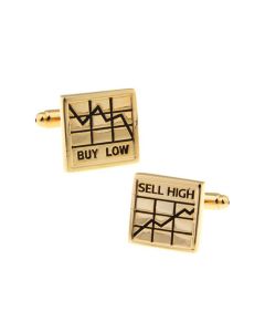 Buy high sell low cufflinks in gold.