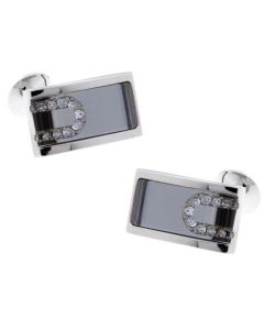 Elegant cufflinks with Crystals and glass