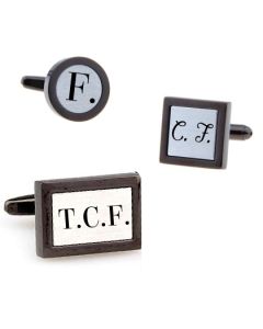 1-3 Letters on Two Tone Square Cufflinks