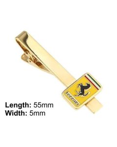 Ferrari badge tie clip in gold
