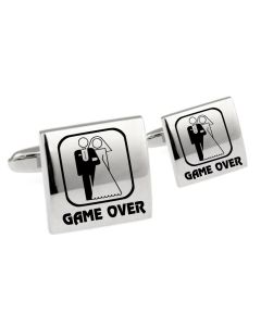 Funny game over wedding cufflinks