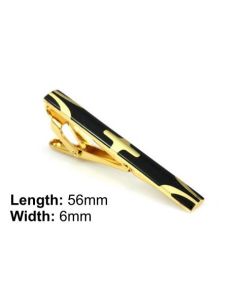 Gold and black tie clip with cross design
