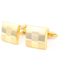 Gold cufflinks with square pattern