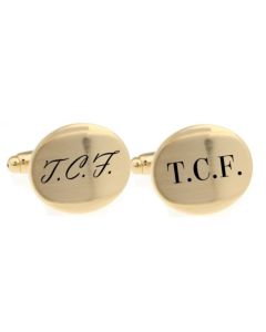 Gold plated cufflinks with initials engraved