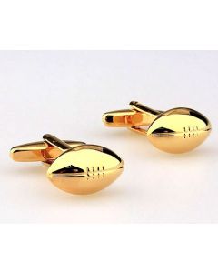 Gold plated rugby ball cufflinks