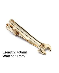 Gold plated spanner tie clip