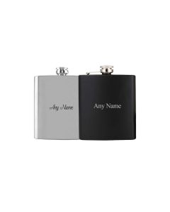Hip flask engraved with names