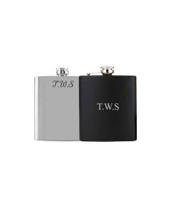 Hip flasks with initials engraved