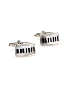 Natural shell striped cufflinks with polished finish