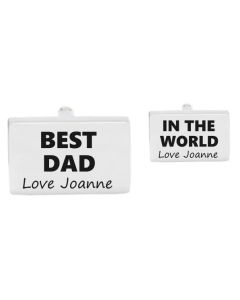 Personalised best Dad in the World cufflinks