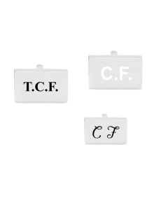 Personalised silver rectangle cufflinks