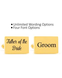 Gold personalised wedding cufflinks