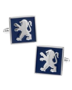 Peugeot badge cufflinks in blue and silver