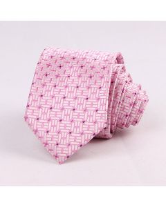 Pink wedding tie with lattice design