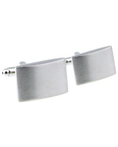 Rectangle shaped cufflinks with a brushed Platinum finish
