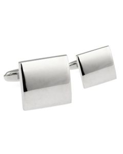 Square cufflinks with a polished face