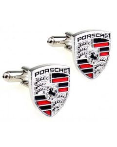 Porsche Badge cufflinks with silver finish