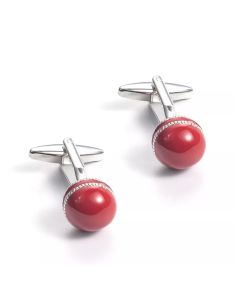 Red cricket ball cufflinks