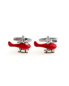 Red Helicopter cufflinks with working propeller