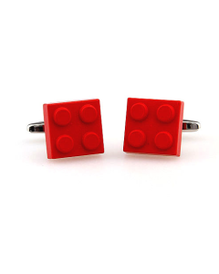 Red Lego block cufflinks