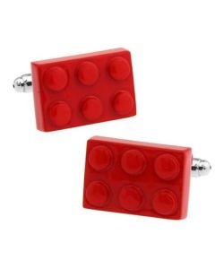 Large red Lego block cufflinks