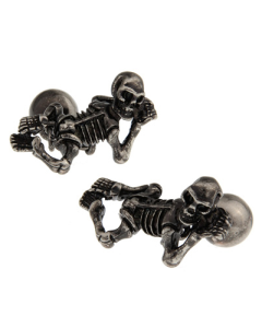 Skeleton cufflinks with chain clasp