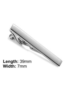 Polished face skinny tie clip