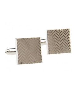 Square cufflinks with engraved pattern