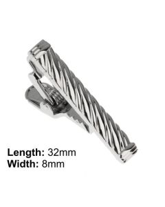 Ribbed tie clip for skinny ties