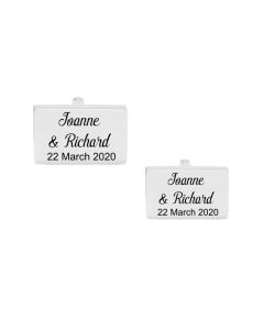Wedding cufflinks with names and date