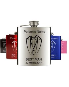 Wedding hip flask with suit design