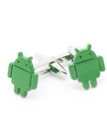 Green Android robot cufflinks