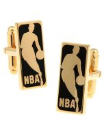 Gold and black NBA cufflinks