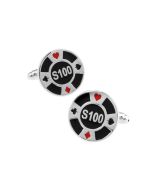 Casino chip cufflinks