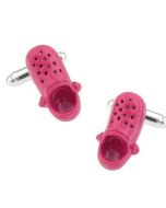 Pink croc shoe cufflinks