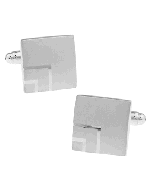 Square cufflinks with matt laser etched finish
