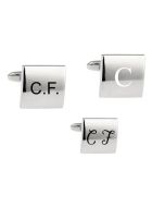 Square cufflinks with initials