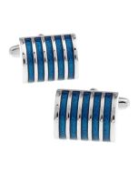 Cufflinks with five blue stripes