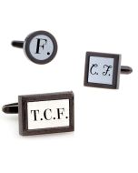 1-3 Letters on Two Tone Square Cufflinks