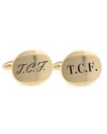 Gold plated cufflinks with initials engraved